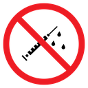 No Injections Sign icon