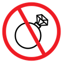 No Jewellery Sign icon