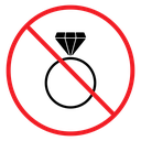 No jewelry sign Color Filled icon