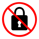 No lock sign icon