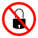 No lock sign icon