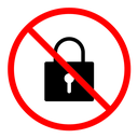 No lock sign Color Filled icon