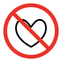 No love sign icon