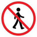 No Pedestrians Sign Color Filled icon