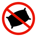 No pillow sign icon