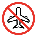 No plane sign icon