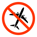 No plane sign icon