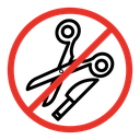 No scissors or no knives sign icon