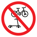 No Scooters Sign Color Filled icon