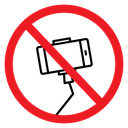 No Selfie Stick Sign icon
