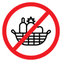 No Shopping Basket Sign icon
