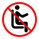 No sitting sign icon