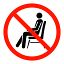 No sitting sign icon