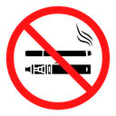 No smoking including electronic cigarettes sign icon
