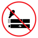No smoking including electronic cigarettes sign icon