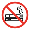 No smoking including electronic cigarettes sign icon