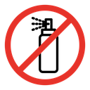No spray can allowed sign icon
