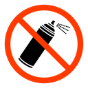 No spray can allowed sign icon