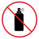 No Spray Can Sign Color Filled icon