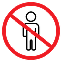 No Standing Sign Color Filled icon