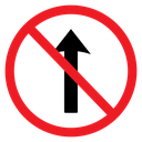 No Straight Ahead Sign Color Filled icon