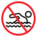 No swimming sign icon