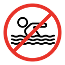 No swimming sign 2 icon