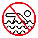 No Swimming Sign icon
