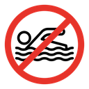 No swimming sign icon