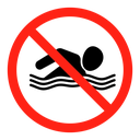 No swimming sign 2 icon
