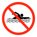 No swimming sign icon