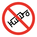 No syringe sign icon