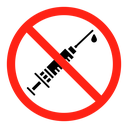 No syringe sign icon