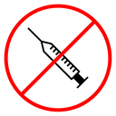 No syringe sign icon