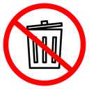 No Trash Bin Sign icon