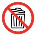 No trash sign icon