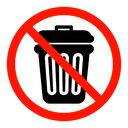 No trash sign icon