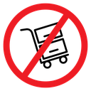 No Trolleys Sign icon
