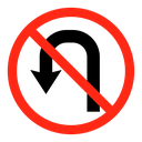 No u turn road sign icon