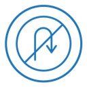 No U turn sign icon