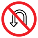 No U Turn Sign icon