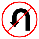No U Turn Sign icon