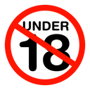 No under eighteen sign icon