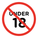 No under eighteen sign icon