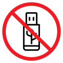 No USB Drive Sign icon