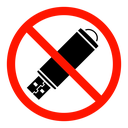 No USB flash drive sign icon