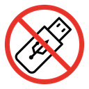 No USB flash drive sign icon