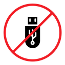 No USB flash drive sign icon