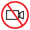 No Video Recording Sign icon
