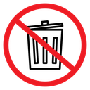 No Waste Disposal Sign Color Filled icon